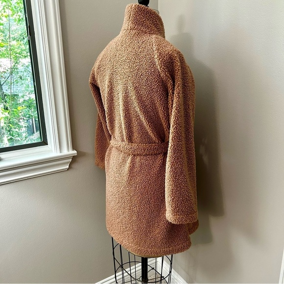 Talbots Haven Well Within Sherpa Robe Clay Camel Tan Size XS - Picture 9 of 11